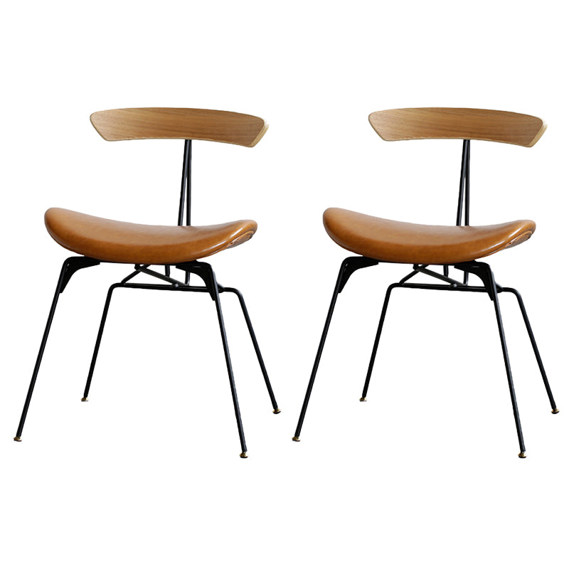 Silla lateral casera tapizada industrial con acabado mate, parte trasera abierta, sillas de comedor