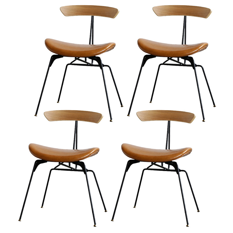Silla lateral casera tapizada industrial con acabado mate, parte trasera abierta, sillas de comedor