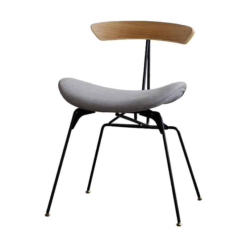 Silla lateral casera tapizada industrial con acabado mate, parte trasera abierta, sillas de comedor