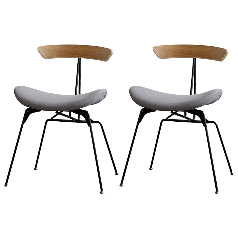 Silla lateral casera tapizada industrial con acabado mate, parte trasera abierta, sillas de comedor