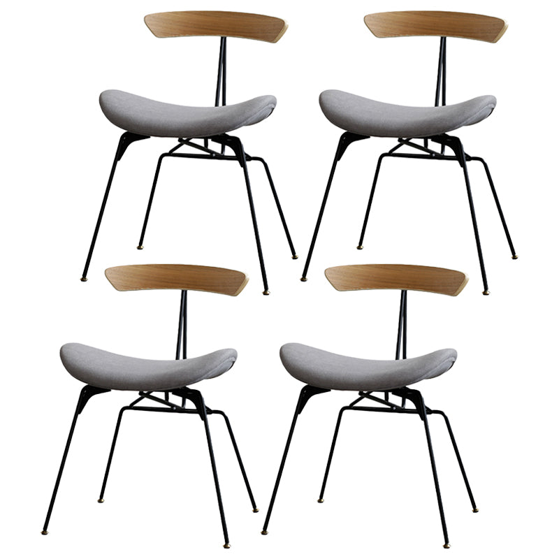 Silla lateral casera tapizada industrial con acabado mate, parte trasera abierta, sillas de comedor