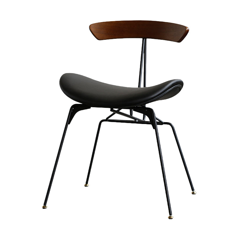 Silla lateral casera tapizada industrial con acabado mate, parte trasera abierta, sillas de comedor