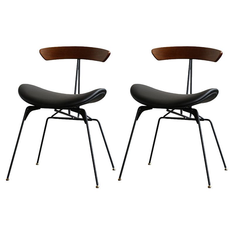 Silla lateral casera tapizada industrial con acabado mate, parte trasera abierta, sillas de comedor