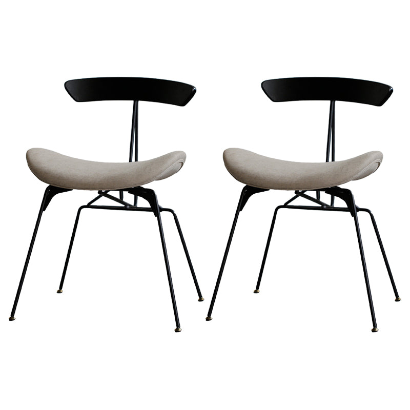 Silla lateral casera tapizada industrial con acabado mate, parte trasera abierta, sillas de comedor