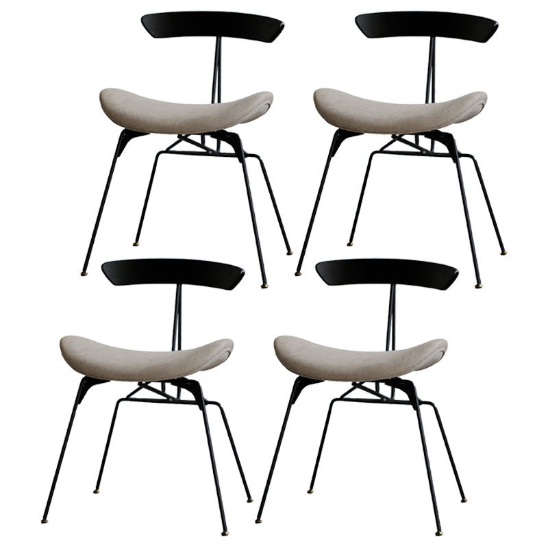 Silla lateral casera tapizada industrial con acabado mate, parte trasera abierta, sillas de comedor