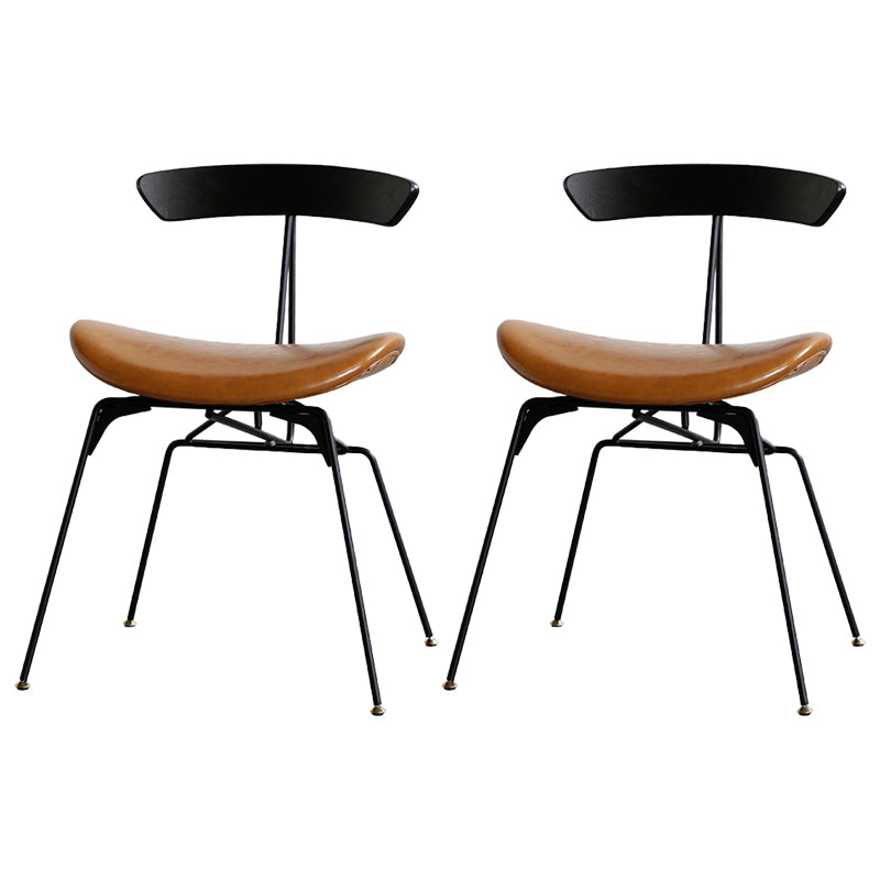 Silla lateral casera tapizada industrial con acabado mate, parte trasera abierta, sillas de comedor