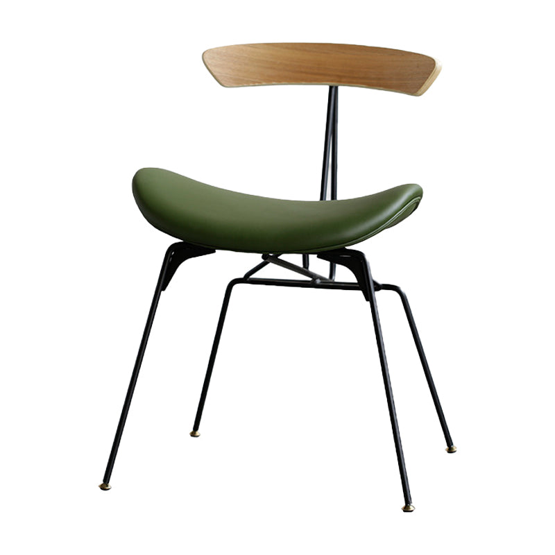 Silla lateral casera tapizada industrial con acabado mate, parte trasera abierta, sillas de comedor