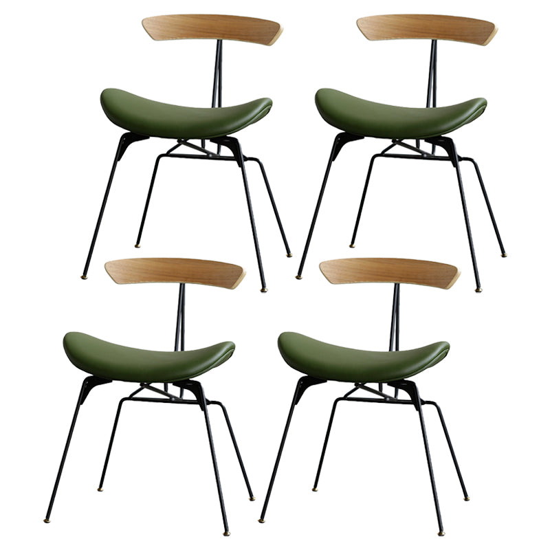Silla lateral casera tapizada industrial con acabado mate, parte trasera abierta, sillas de comedor