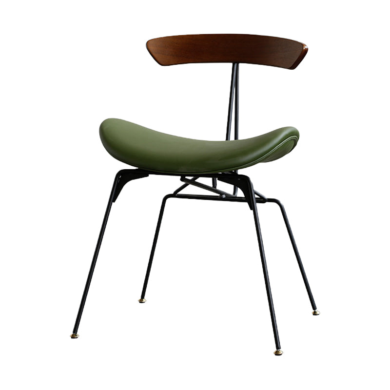 Chaises de salle à manger à dossier ouvert de finition mate de chaise latérale à la maison tapissée industrielle industrielle