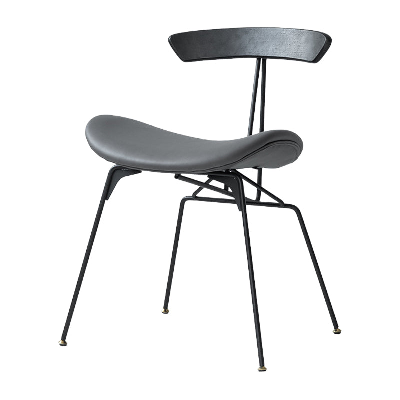 Silla lateral casera tapizada industrial con acabado mate, parte trasera abierta, sillas de comedor