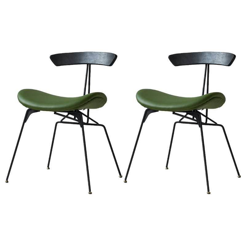 Silla lateral casera tapizada industrial con acabado mate, parte trasera abierta, sillas de comedor