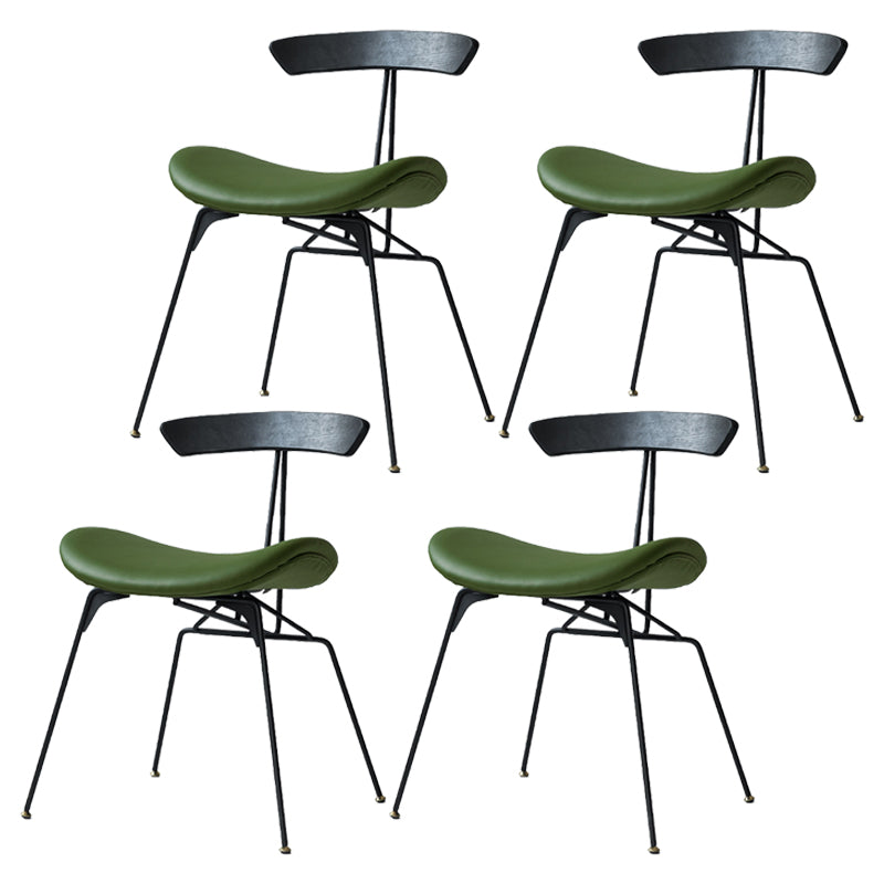 Silla lateral casera tapizada industrial con acabado mate, parte trasera abierta, sillas de comedor