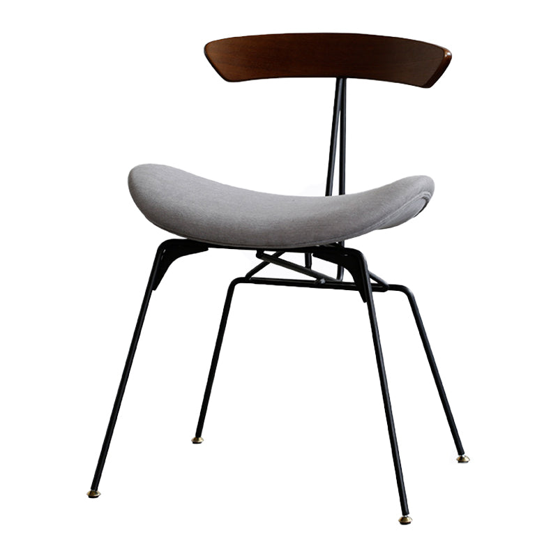 Silla lateral casera tapizada industrial con acabado mate, parte trasera abierta, sillas de comedor