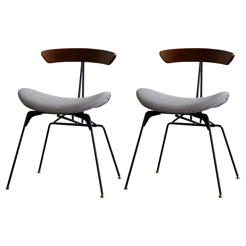 Silla lateral casera tapizada industrial con acabado mate, parte trasera abierta, sillas de comedor