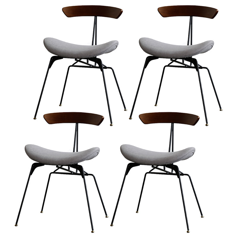 Silla lateral casera tapizada industrial con acabado mate, parte trasera abierta, sillas de comedor