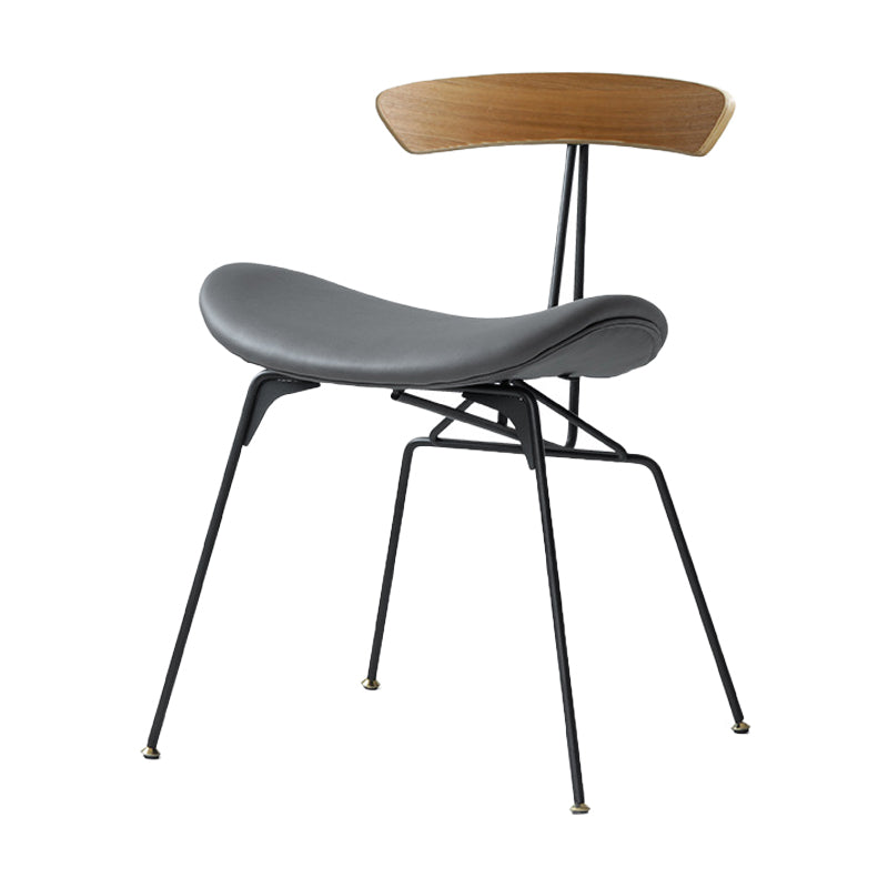 Silla lateral casera tapizada industrial con acabado mate, parte trasera abierta, sillas de comedor