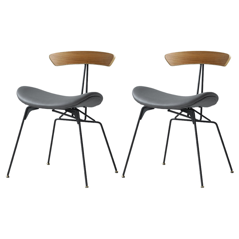 Silla lateral casera tapizada industrial con acabado mate, parte trasera abierta, sillas de comedor