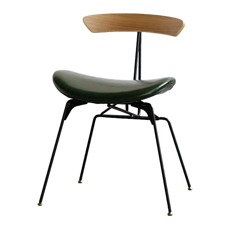 Silla lateral casera tapizada industrial con acabado mate, parte trasera abierta, sillas de comedor