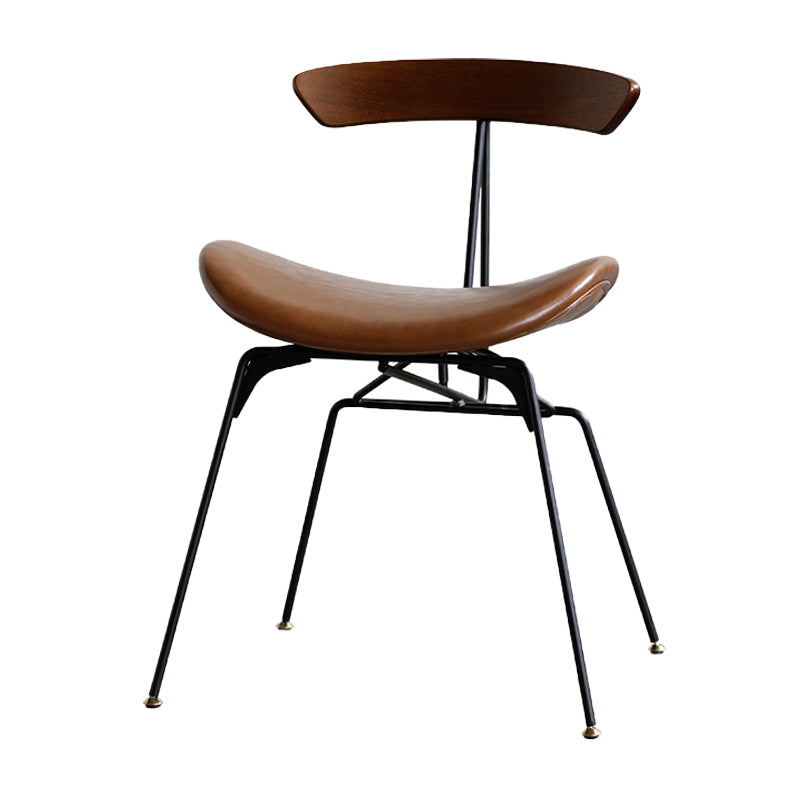 Silla lateral casera tapizada industrial con acabado mate, parte trasera abierta, sillas de comedor