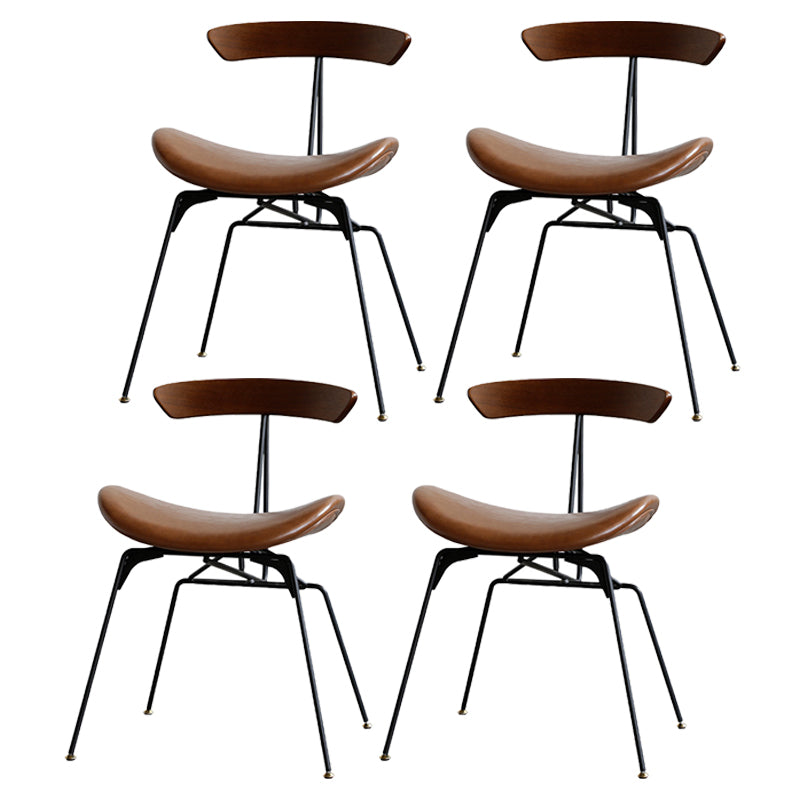 Silla lateral casera tapizada industrial con acabado mate, parte trasera abierta, sillas de comedor