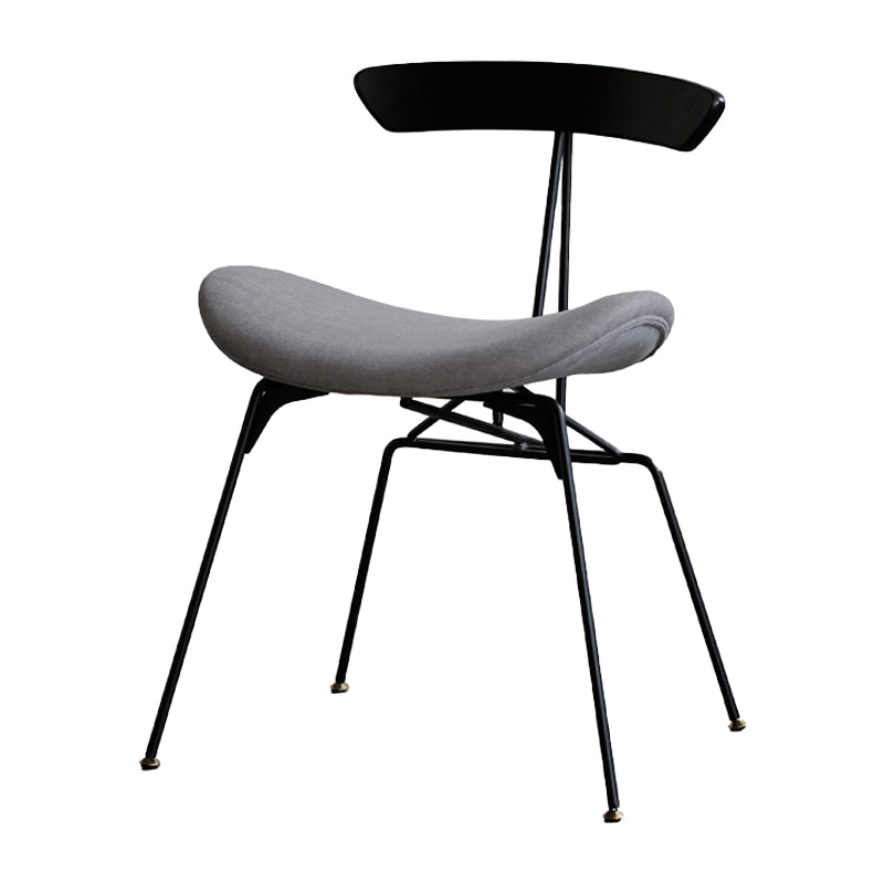 Silla lateral casera tapizada industrial con acabado mate, parte trasera abierta, sillas de comedor