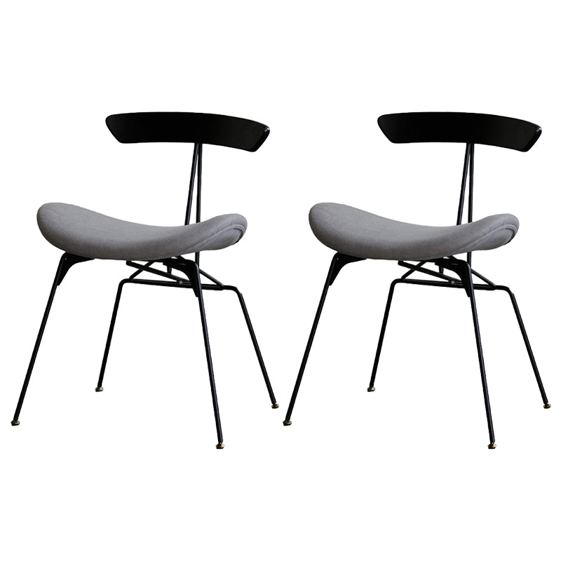 Silla lateral casera tapizada industrial con acabado mate, parte trasera abierta, sillas de comedor