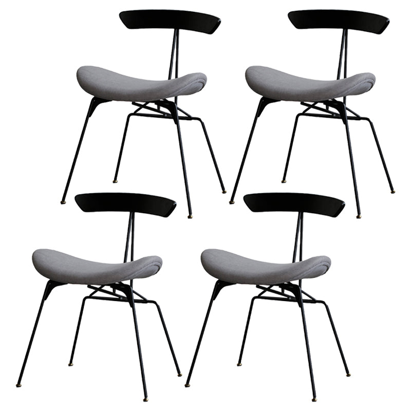 Silla lateral casera tapizada industrial con acabado mate, parte trasera abierta, sillas de comedor