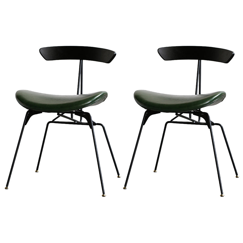 Silla lateral casera tapizada industrial con acabado mate, parte trasera abierta, sillas de comedor