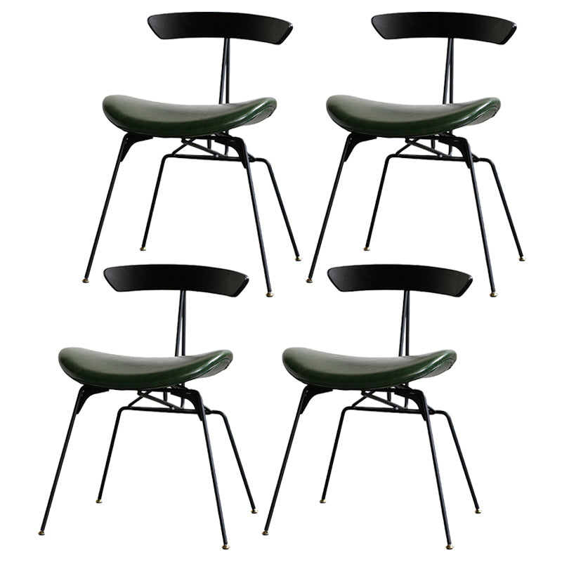 Silla lateral casera tapizada industrial con acabado mate, parte trasera abierta, sillas de comedor