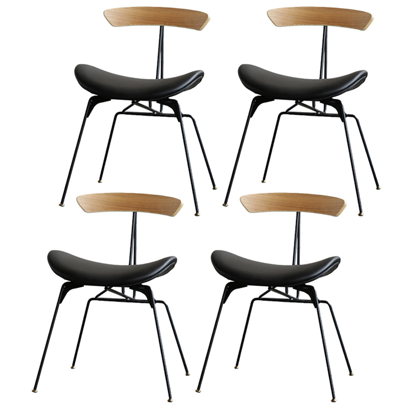 Silla lateral casera tapizada industrial con acabado mate, parte trasera abierta, sillas de comedor