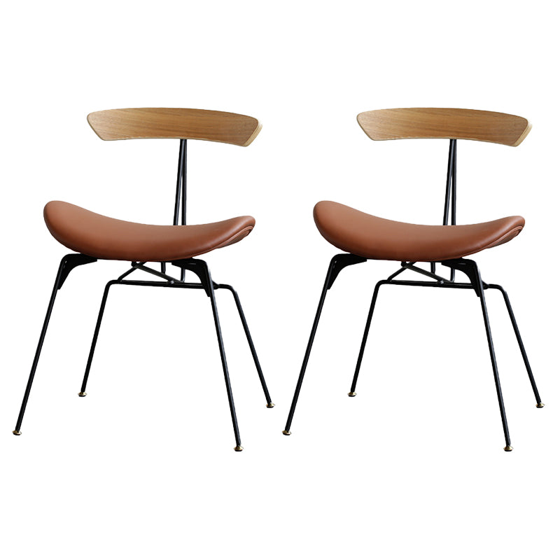 Silla lateral casera tapizada industrial con acabado mate, parte trasera abierta, sillas de comedor