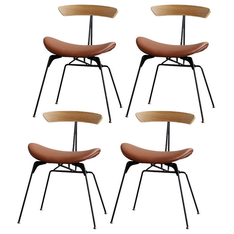 Silla lateral casera tapizada industrial con acabado mate, parte trasera abierta, sillas de comedor