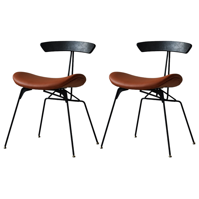 Silla lateral casera tapizada industrial con acabado mate, parte trasera abierta, sillas de comedor