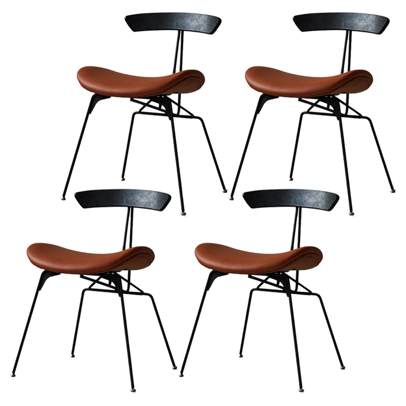 Silla lateral casera tapizada industrial con acabado mate, parte trasera abierta, sillas de comedor