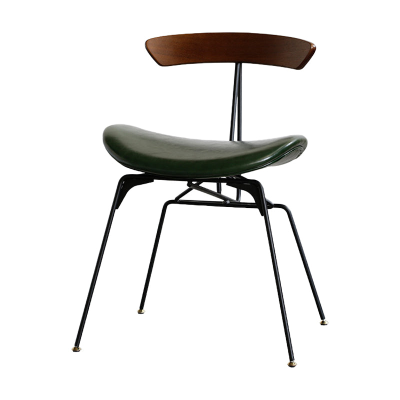 Silla lateral casera tapizada industrial con acabado mate, parte trasera abierta, sillas de comedor