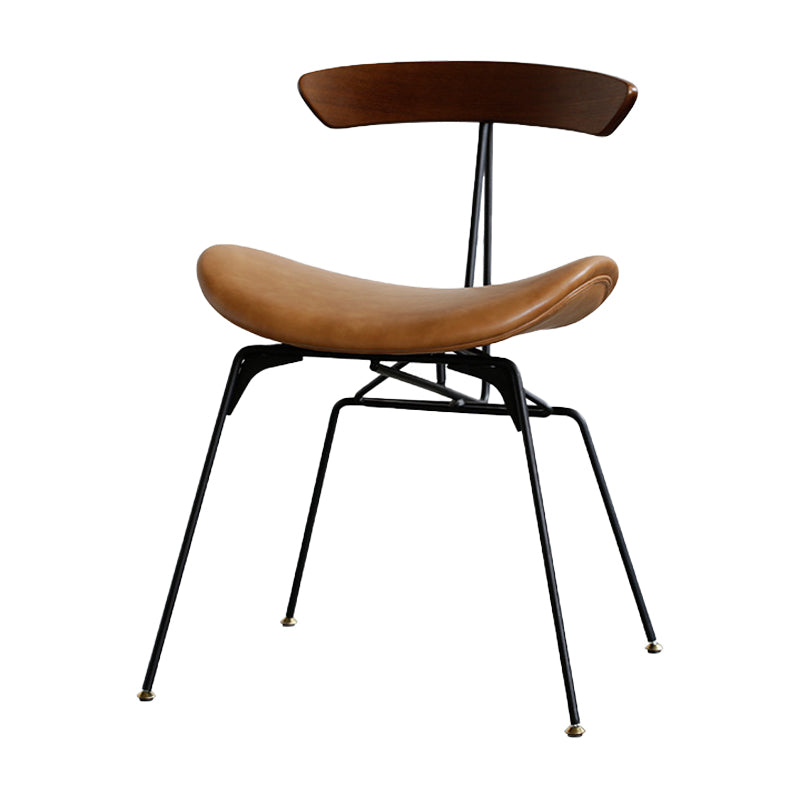 Silla lateral casera tapizada industrial con acabado mate, parte trasera abierta, sillas de comedor