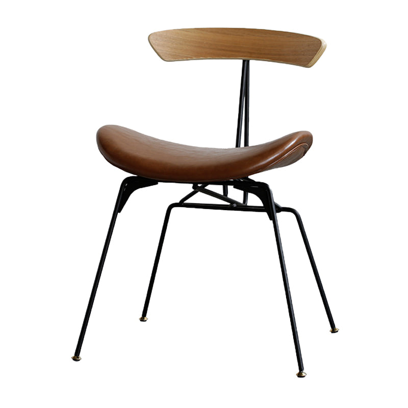 Silla lateral casera tapizada industrial con acabado mate, parte trasera abierta, sillas de comedor