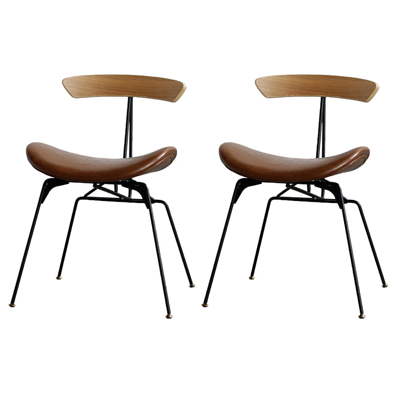 Silla lateral casera tapizada industrial con acabado mate, parte trasera abierta, sillas de comedor