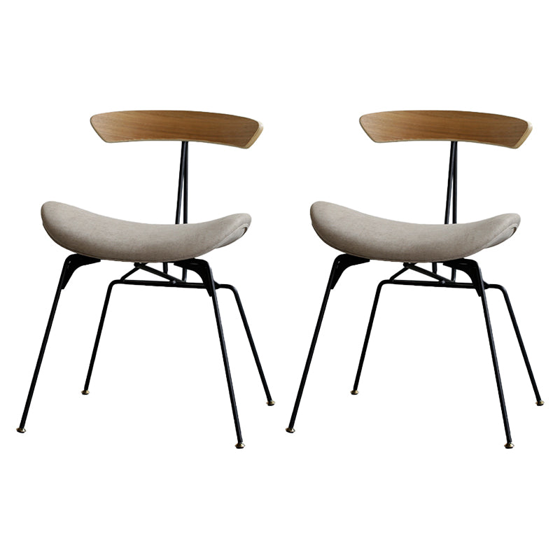 Silla lateral casera tapizada industrial con acabado mate, parte trasera abierta, sillas de comedor
