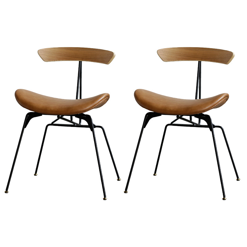 Silla lateral casera tapizada industrial con acabado mate, parte trasera abierta, sillas de comedor