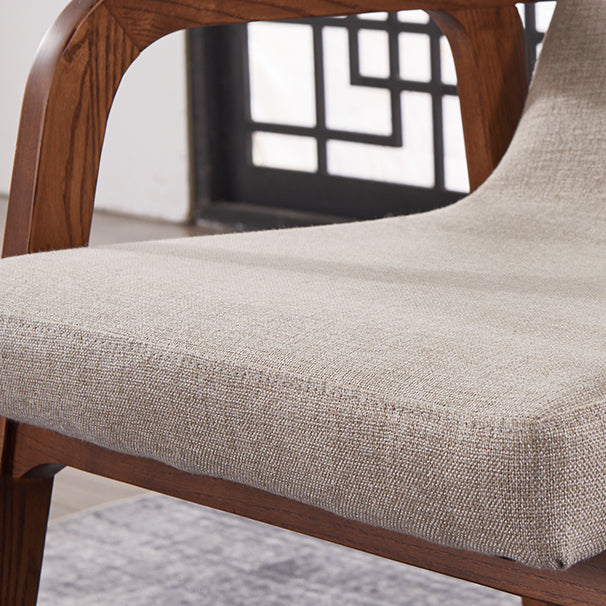 Silla de madera de fresno de estilo tradicional, silla de comedor individual con brazo trasero sólido de cocina