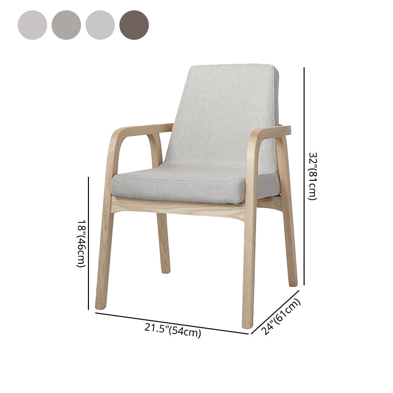 Silla de madera de fresno de estilo tradicional, silla de comedor individual con brazo trasero sólido de cocina
