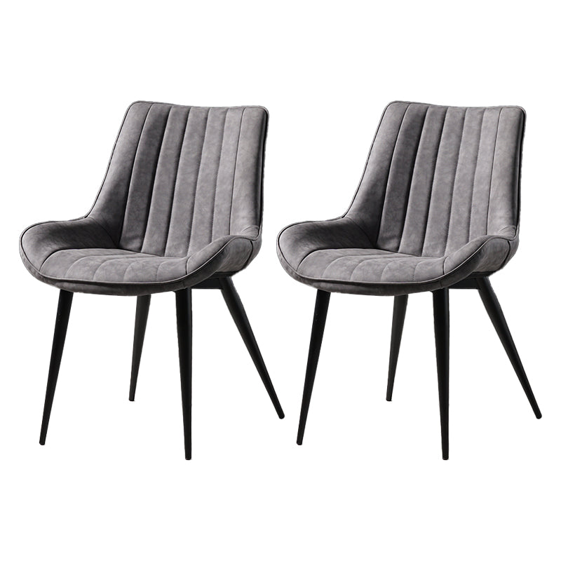 Metal Scandinavian Style Dining Chair Dining Room Armless Parsons Chair
