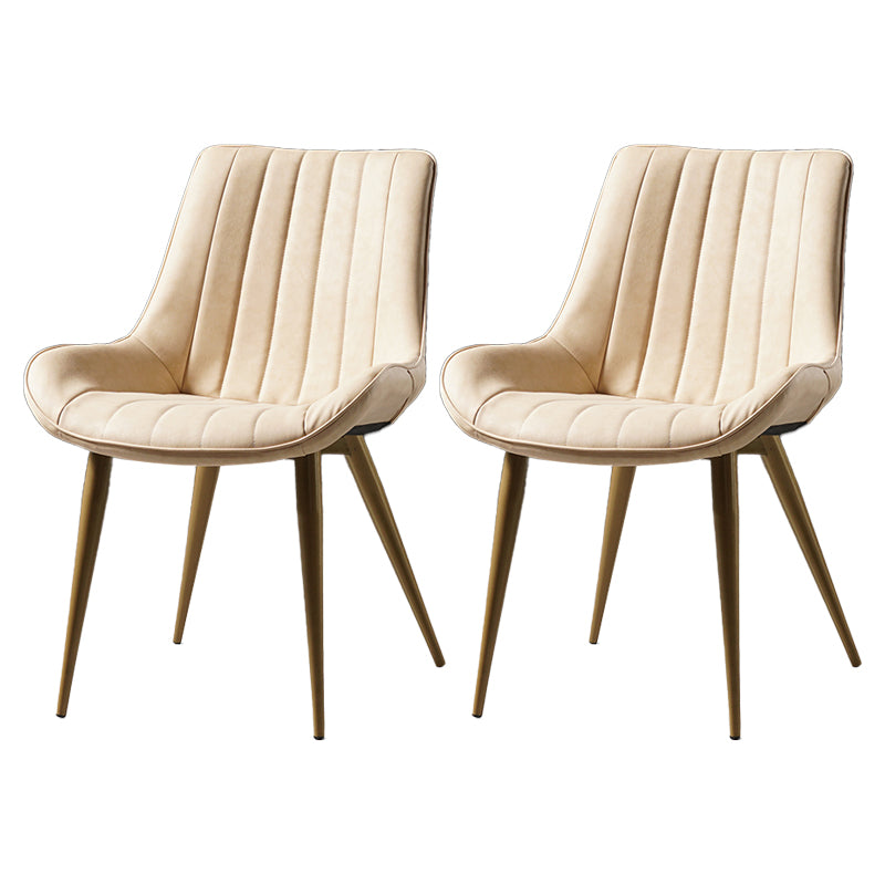 Metal Scandinavian Style Dining Chair Dining Room Armless Parsons Chair