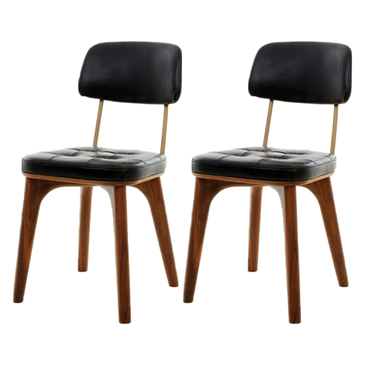 Chaise de salle à manger traditionnelle en bois Chaise d'appoint sans accoudoirs à dossier ouvert pour café (Ensemble de 2)