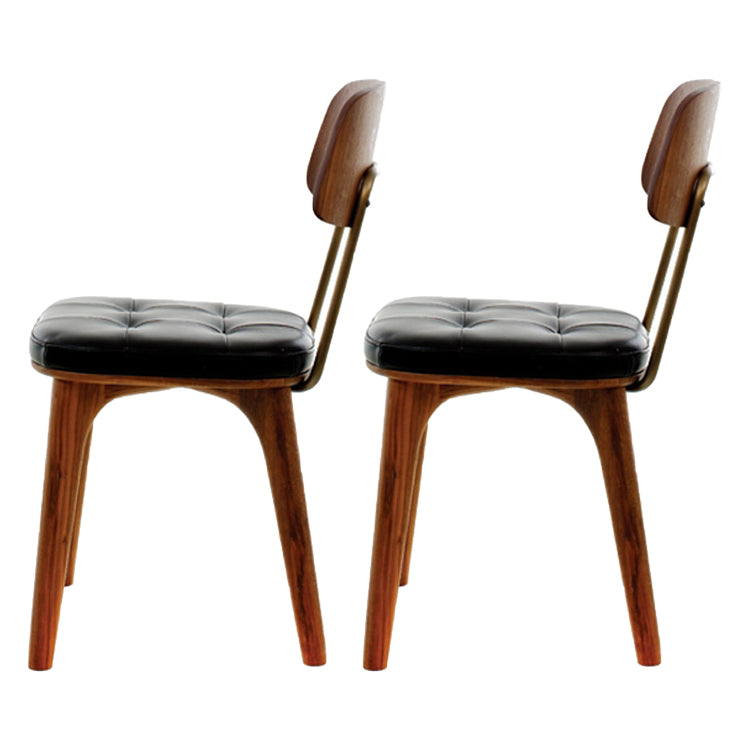 Chaise de salle à manger traditionnelle en bois Chaise d'appoint sans accoudoirs à dossier ouvert pour café (Ensemble de 2)