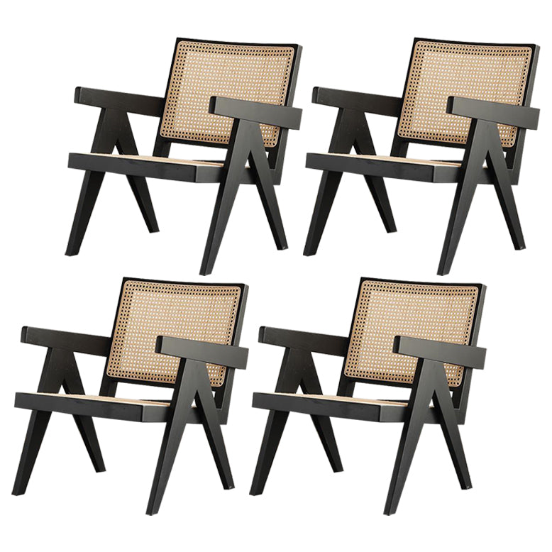 Silla de comedor de madera tradicional, sillón de comedor con respaldo de caña para uso doméstico
