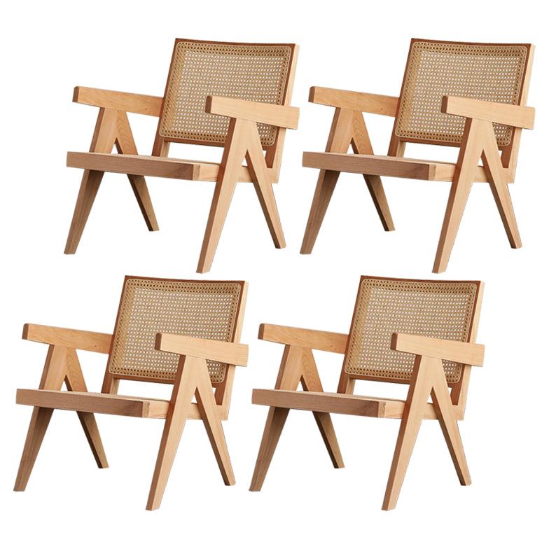 Silla de comedor de madera tradicional, sillón de comedor con respaldo de caña para uso doméstico