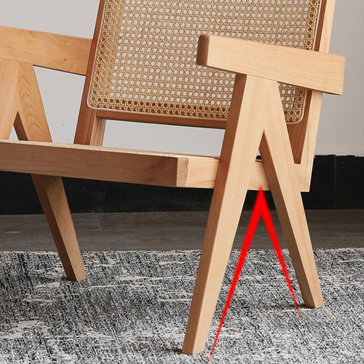 Silla de comedor de madera tradicional, sillón de comedor con respaldo de caña para uso doméstico