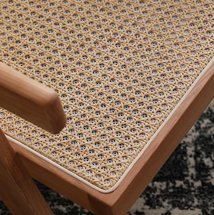Silla de comedor de madera tradicional, sillón de comedor con respaldo de caña para uso doméstico